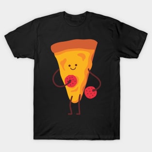 Cartoon Pepperoni Cute Pizza Slice T-Shirt